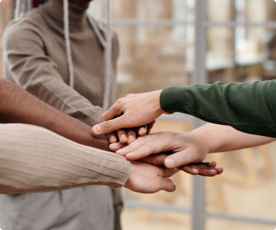 Colleagues collaborating around a table